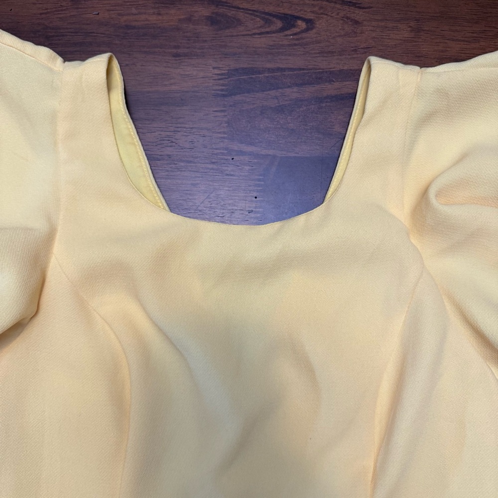 BCBGeneration Ruffle Sleeve Yellow Mini Dress - Picture 3 of 13